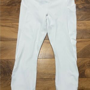 Fabletics Oasis PureLuxe High-Waisted 7/8 Ruched Leggings, White, Size Medium